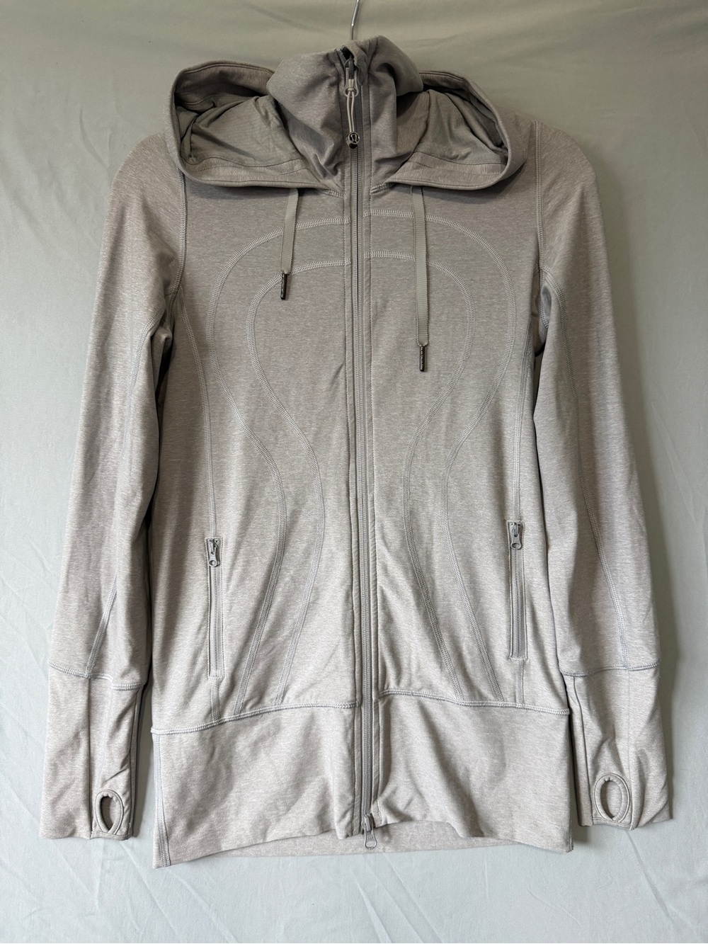 Lululemon Womens Stride Jacket Size 4 Grey Zip-up Hooded Yoga Athleisure Gym